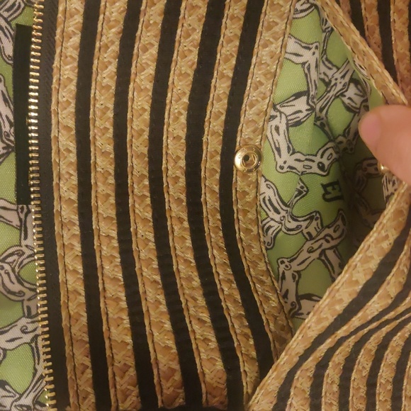 Eric Javits New YorkNautical Braid Squishee straw two tone Handbag - Picture 3 of 14